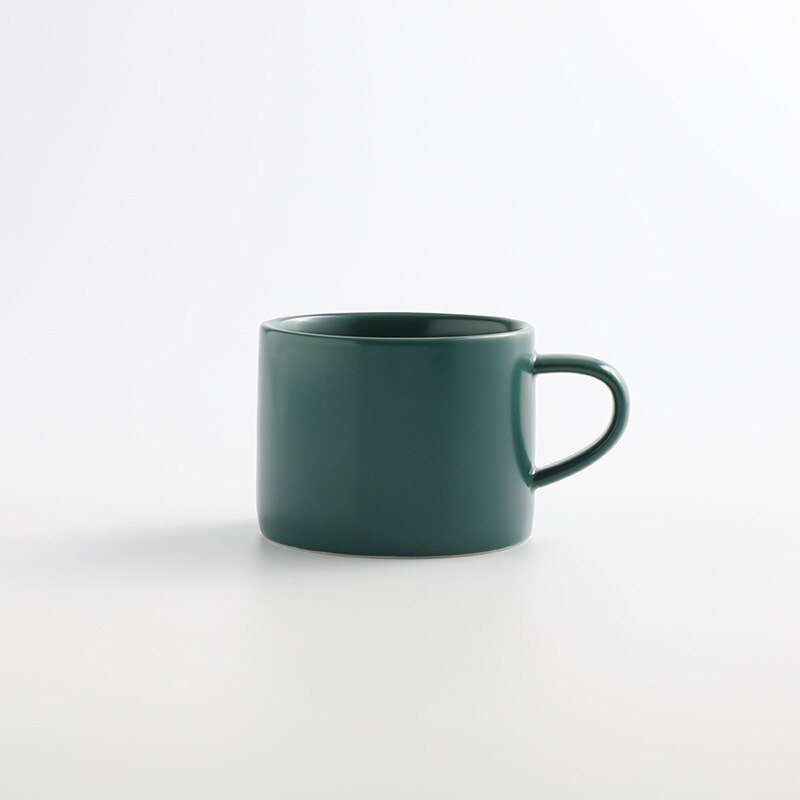 Taza para café con leche de Color sólido Simple, taza para leche con leche, vaso para beber, Simple, Taza de cerámica, 220ml: Dark green
