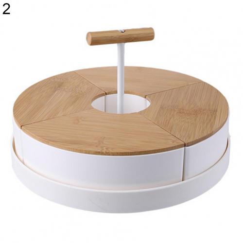 Gedroogd Fruit Lade 2 Stijlen Snack Lade Bamboe Anti-Roest Novel Grote Capaciteit Draagbare Snack Plaat: White 2
