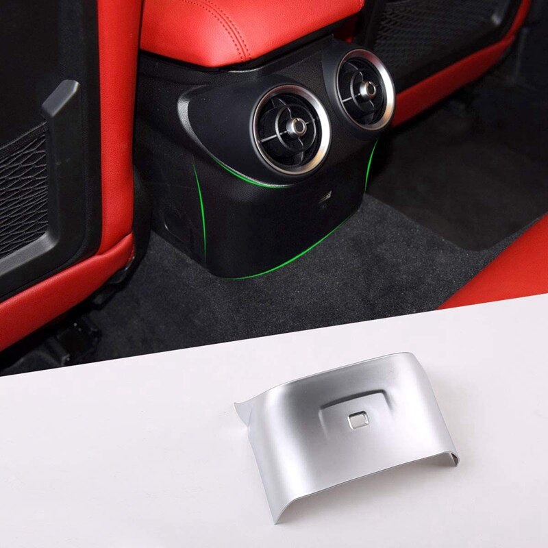 Abs bil bakre luftutlopp under kick cover trim för alfa romeo giulia (silver)