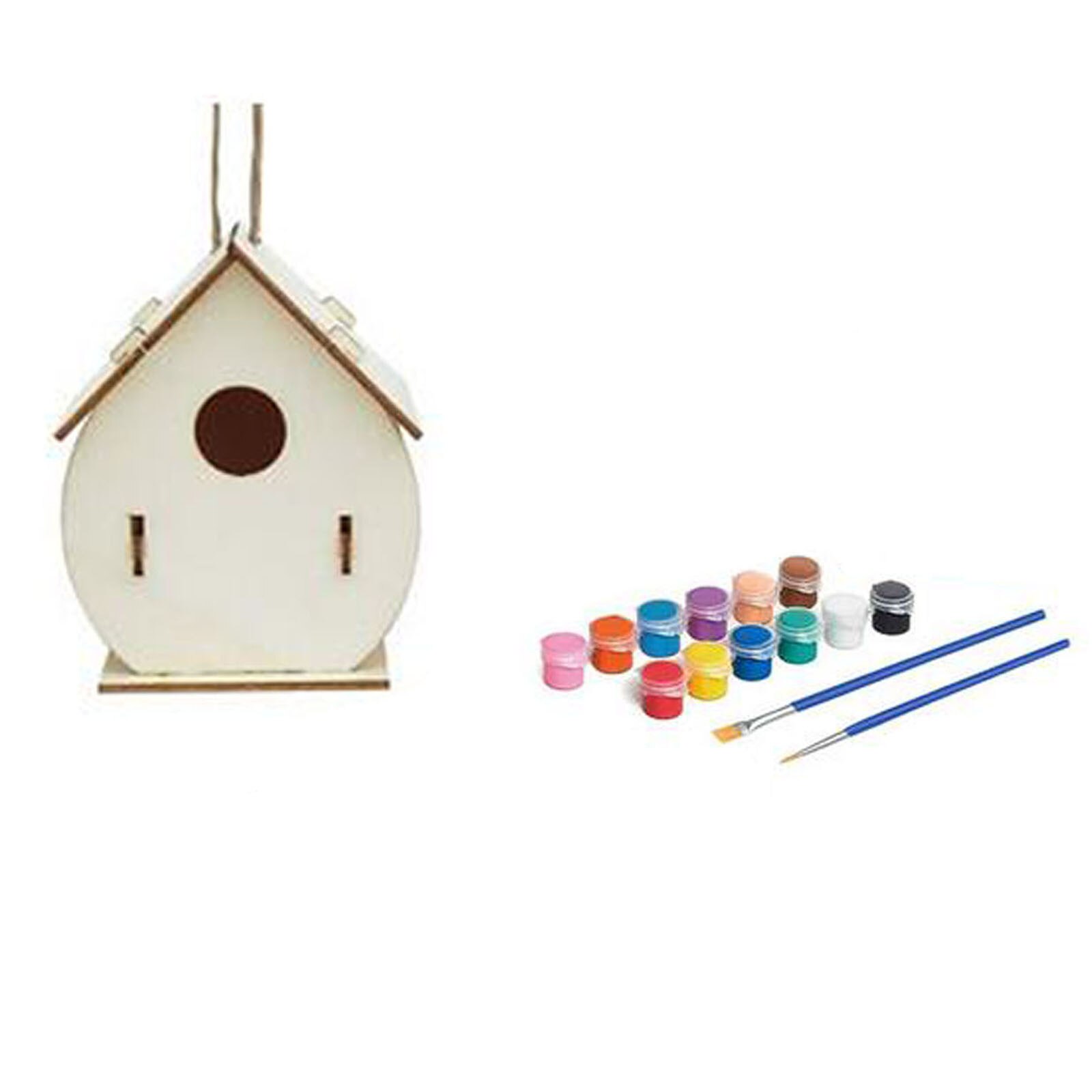 Wooden Home Decoration Diy Hand Painted Crafts Graffiti Bird House Set 30ml Bird House Diy Home Garden Pet Supplier: H
