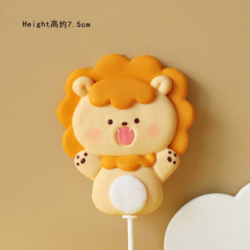 Animal Constellation Leo Smile Lion Happy Birthday Cake Topper for Baby Birthday Cake Decorating Party Supplies: RT006F