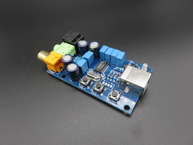 PCM2704 Decodificador USB DAC, tarjeta de sonido de ordenador, con DAC, fibra coaxial, con control de volumen