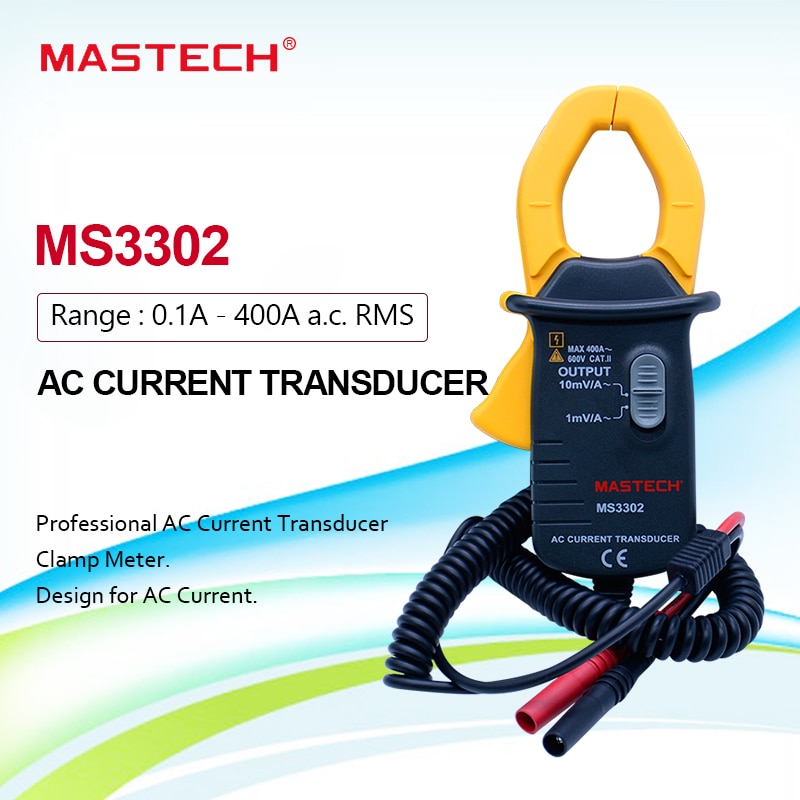 Ac Clamp Current Transducer Mastech MS3302 0.1A-400A Stroomtang Transducer True Rms Trms Mastech MS3302