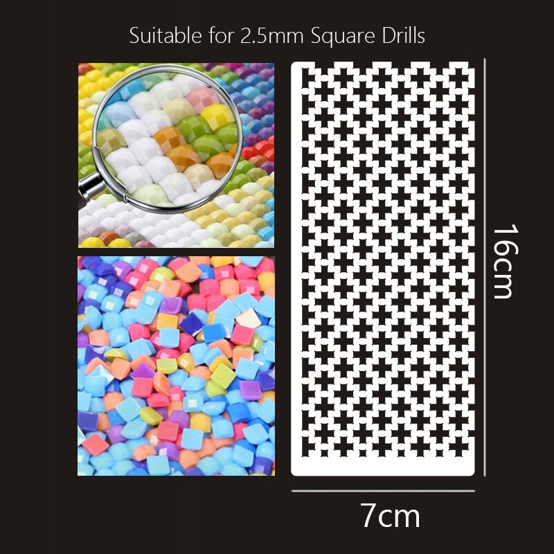 DIY Diamond Painting Ruler Embroidery 5D Diamond Square Drill Steel Ruler Dotting Rhinestone Point Drilling Tools Accessory: A