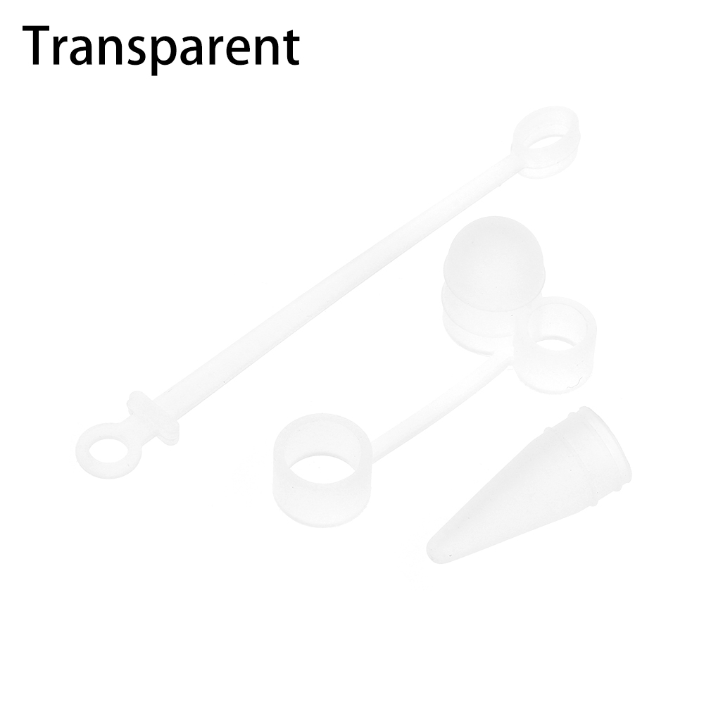 Soporte de tapa antipérdida para iPad Pro Apple Pencil, tapa de pluma a prueba de polvo para adaptador de Cable, Kit de sujeción de silicona ligera 3 en 1: transparent