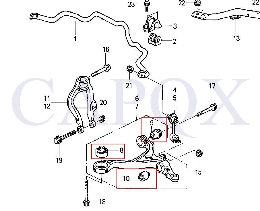 Capqx Voor Accord CM4 CM5 2003-2007 Controle Arm Bus Bush Complia Beugel SUB-ASSY 51391-SDA-A03 51391SDAA03 NO.8