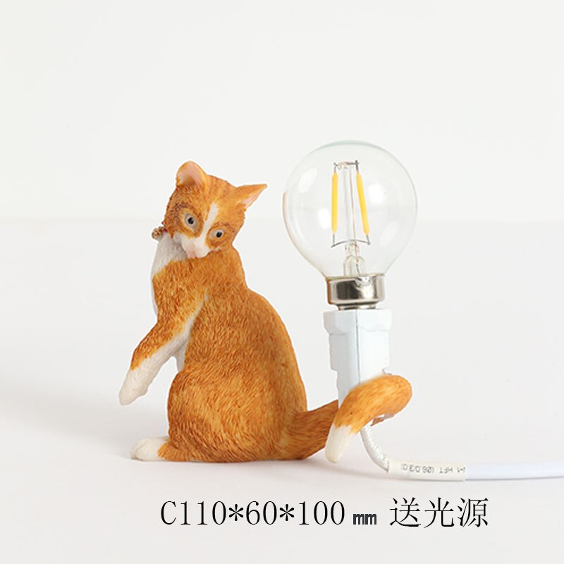 Harpiks kat lampe sort hvid bordlampe home deco bordlampe studie ved siden af lampe levende lampe bordlamper seng lampe kat bordlamper: Orange c