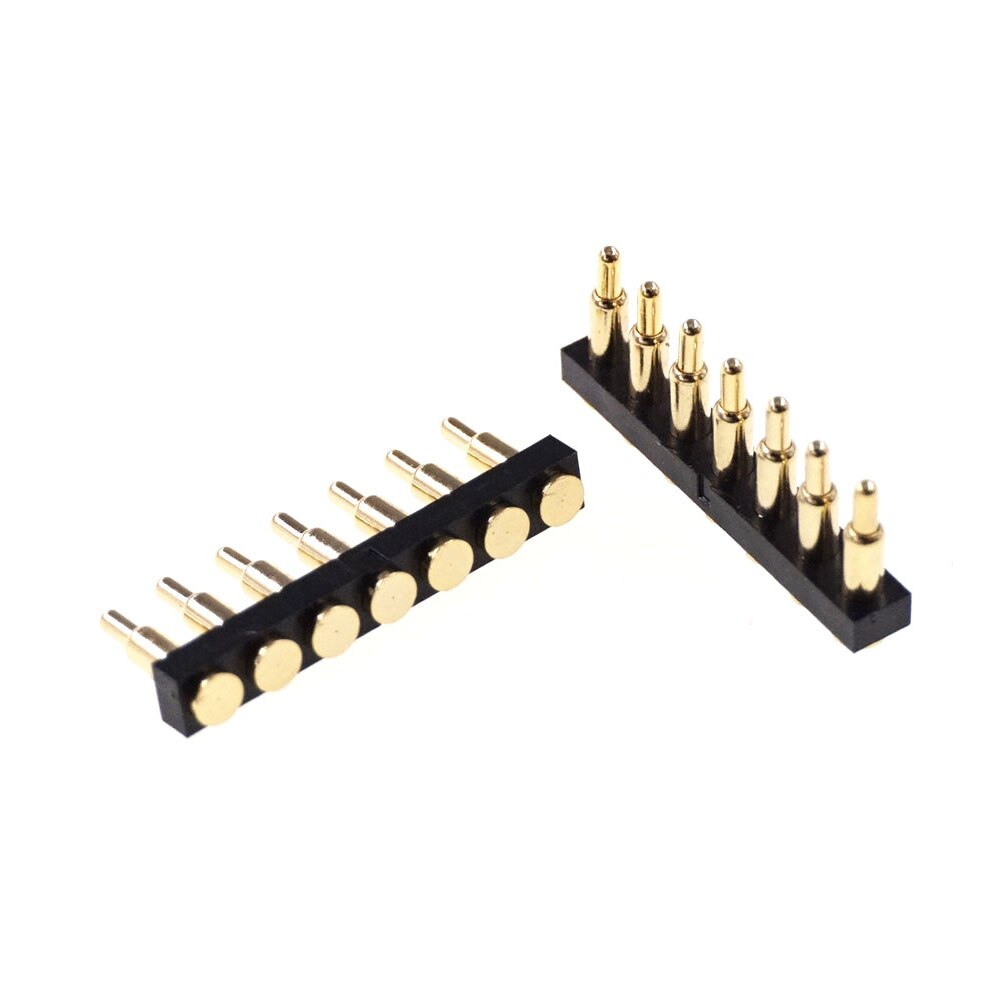 5 pcs SMD DIP Pogo pin connector Pogopin Battery Spring Loaded Contact Test Probe Power Charge Header Pins 2.54 Grid 7.0mm High: 1x7 Pin SMD