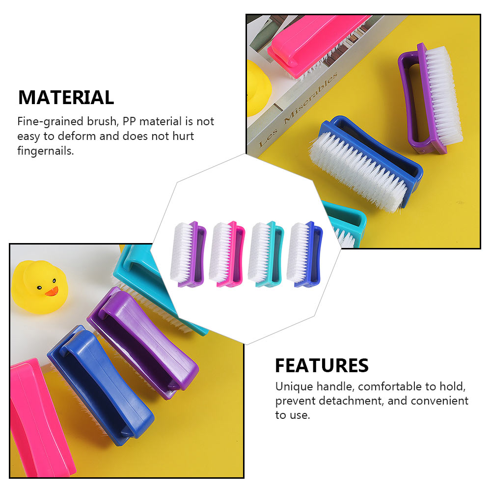 4 pezzi spazzola per unghie pulizia polvere kit pedicure domestico macchia per unghie kit artistici strumenti per manicure lavasciuga utile