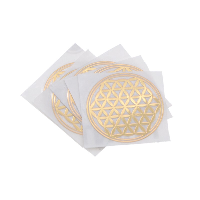 5pcs Copper Scrap Geometry Pattern Stickers Energy Tower Material Wall Sticker Modern Home Window Wall Decor Supplies: 3