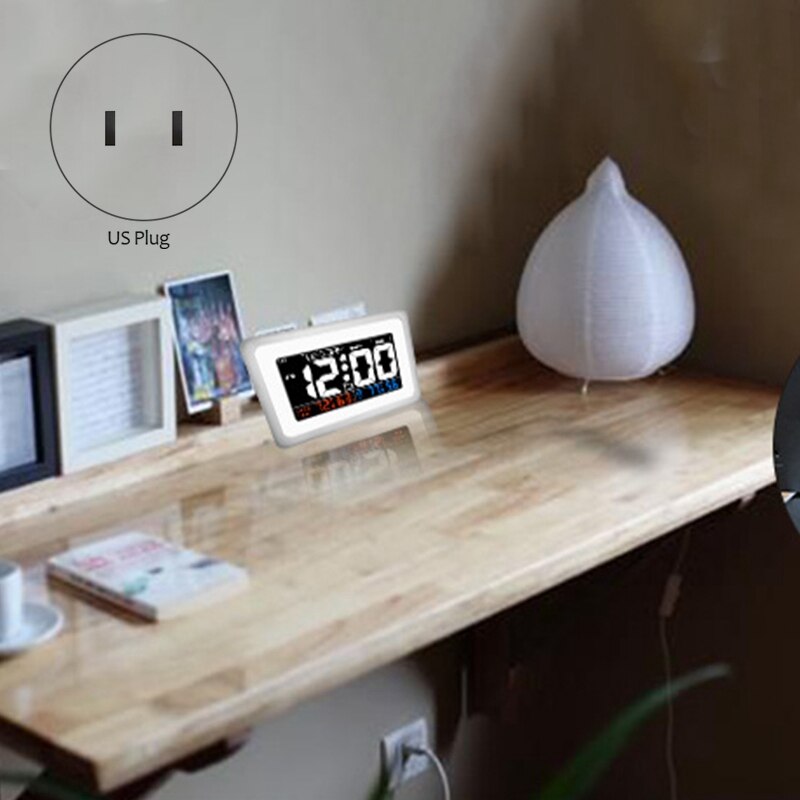 Digital Alarm Clock for Charging Snooze Function, Timer, Sound Control Function, World Time Pattern, Month Date & Temperature Di