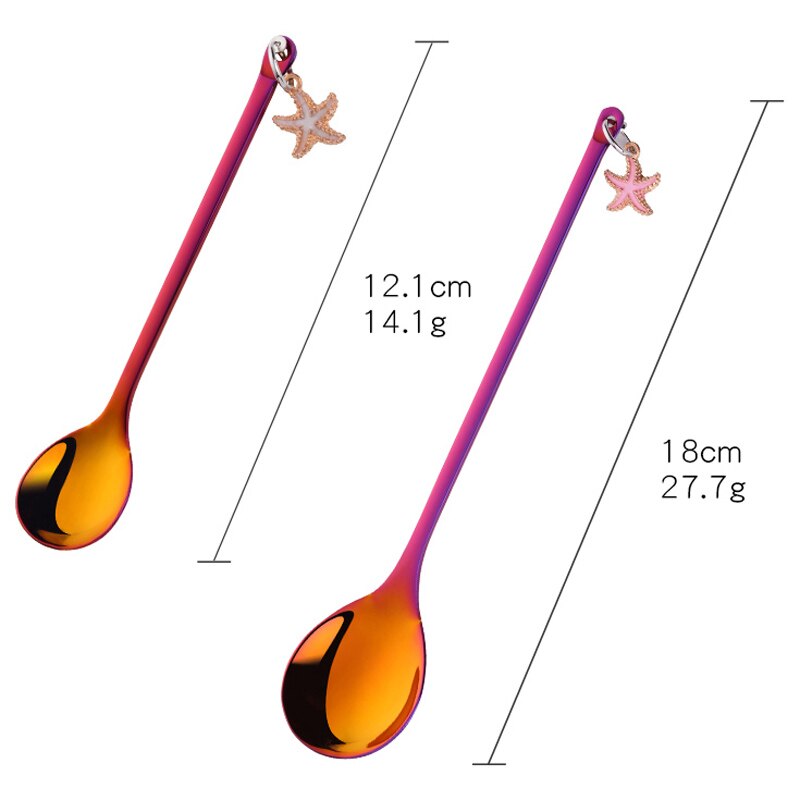 1Pc Kaffee Löffel Edelstahl Löffel für Nachtisch Kuchen Obst Kreative Abendessen-Löffel Gold Lange Suppe Scoop Kleine Tee Löffel Party
