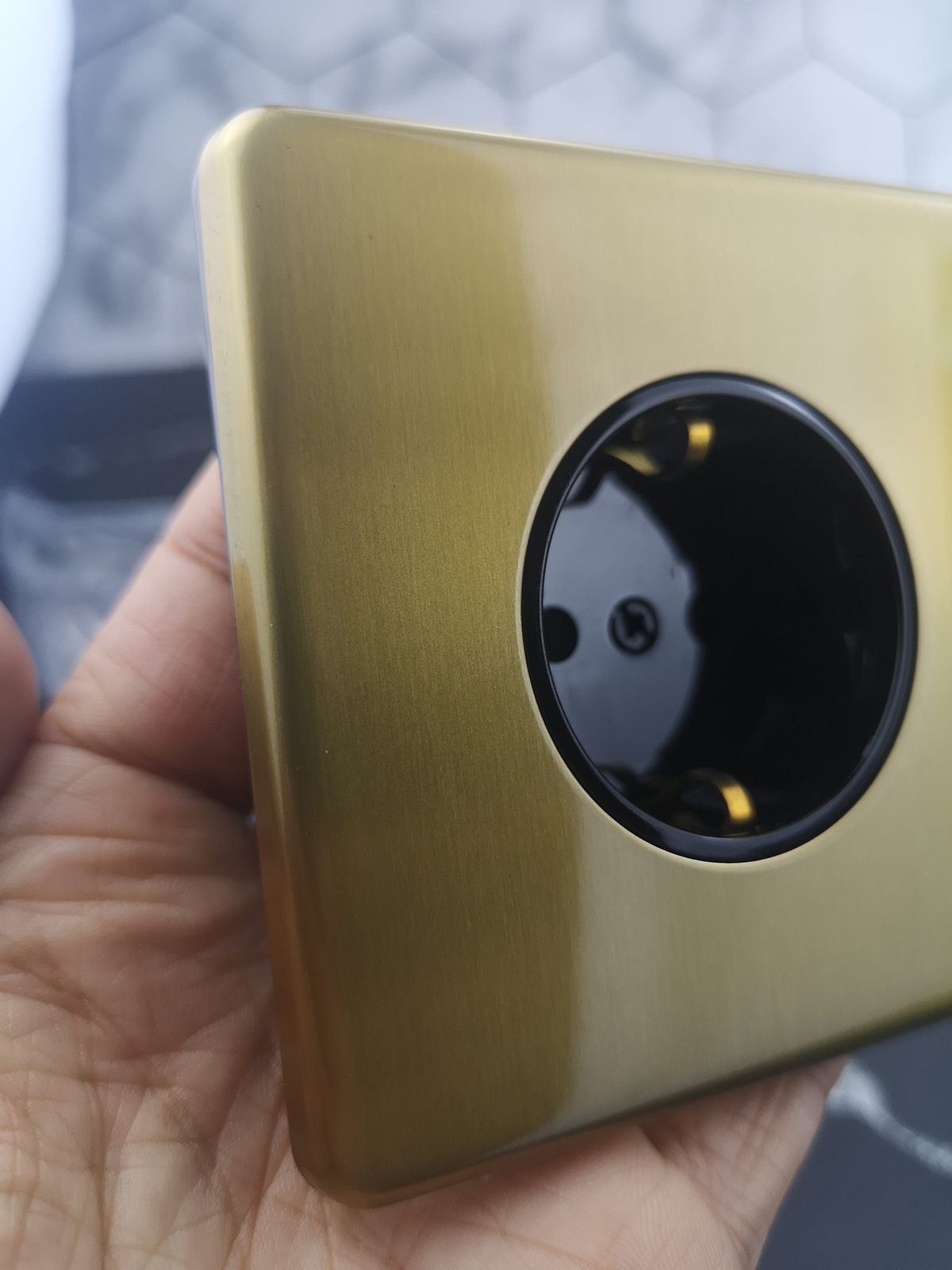 Wallpad Z6 EU Wall Power Socket Electrical Outlet Antique Brass Stainless Steel Plate with Claws, Fit EU Box