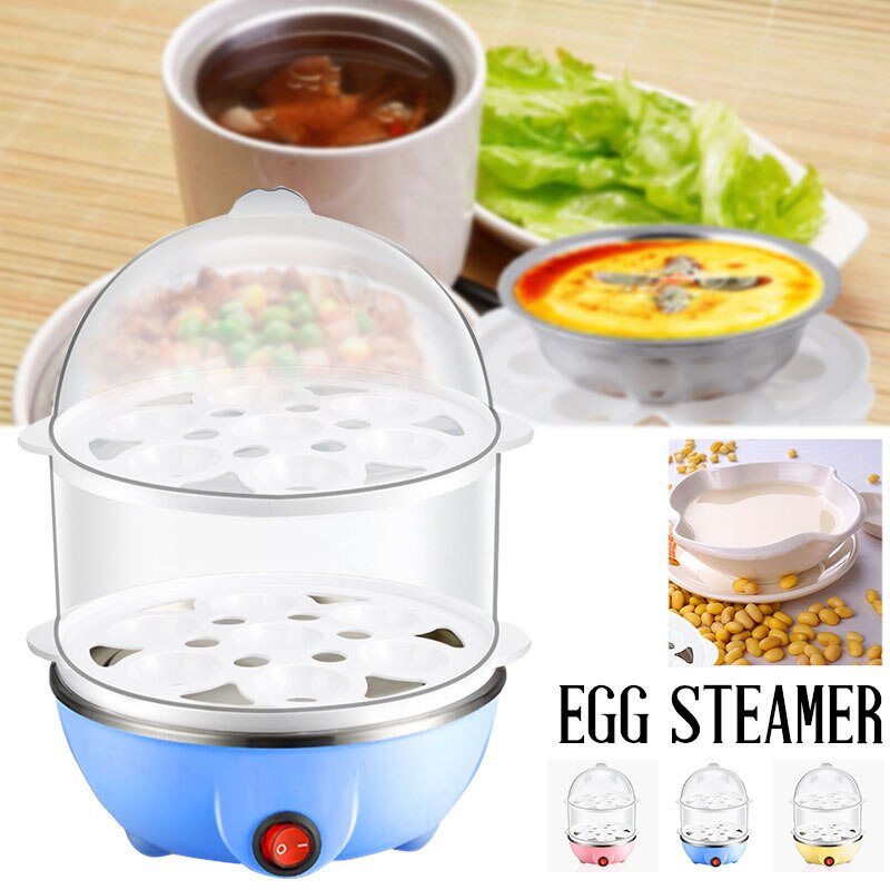 Electric Egg Steamer Double-Deck 220V Steel Home Pot Eggs Cooking Tools