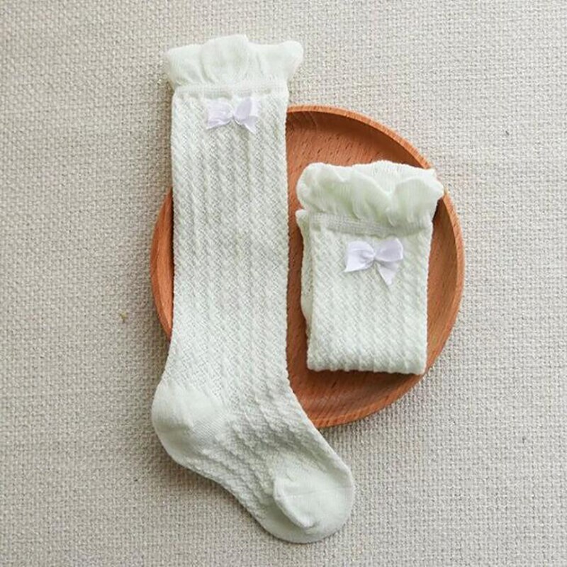 Baby pige strømper forår efterår sommer varm mesh sløjfe-knude børn sløjfestrømper børn strømpebukser babytøj: Grøn