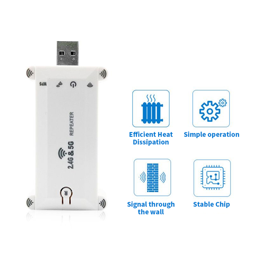 Extensor wi-fi portátil usb, 1200mbps, repetidor wi-fi, 2.4g/5g, roteador, amplificador wi-fi de longo alcance, extensão de rede doméstica