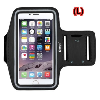 Universal Outdoor Sports Phone Holder Armband Case for apple Iphone 7 Gym Running Phone Bag Arm Band Case for xiaomi mi8 note7: black-L