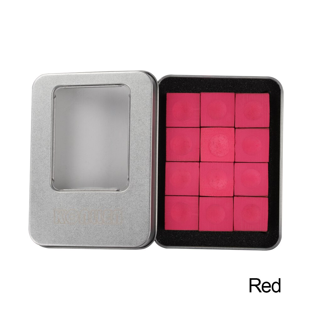 Triangle Chalk Billiard Chalk with Box Red Green Blue 12 Pieces No-slip Chalk Billiard Accessories Snooker Chalk: Red