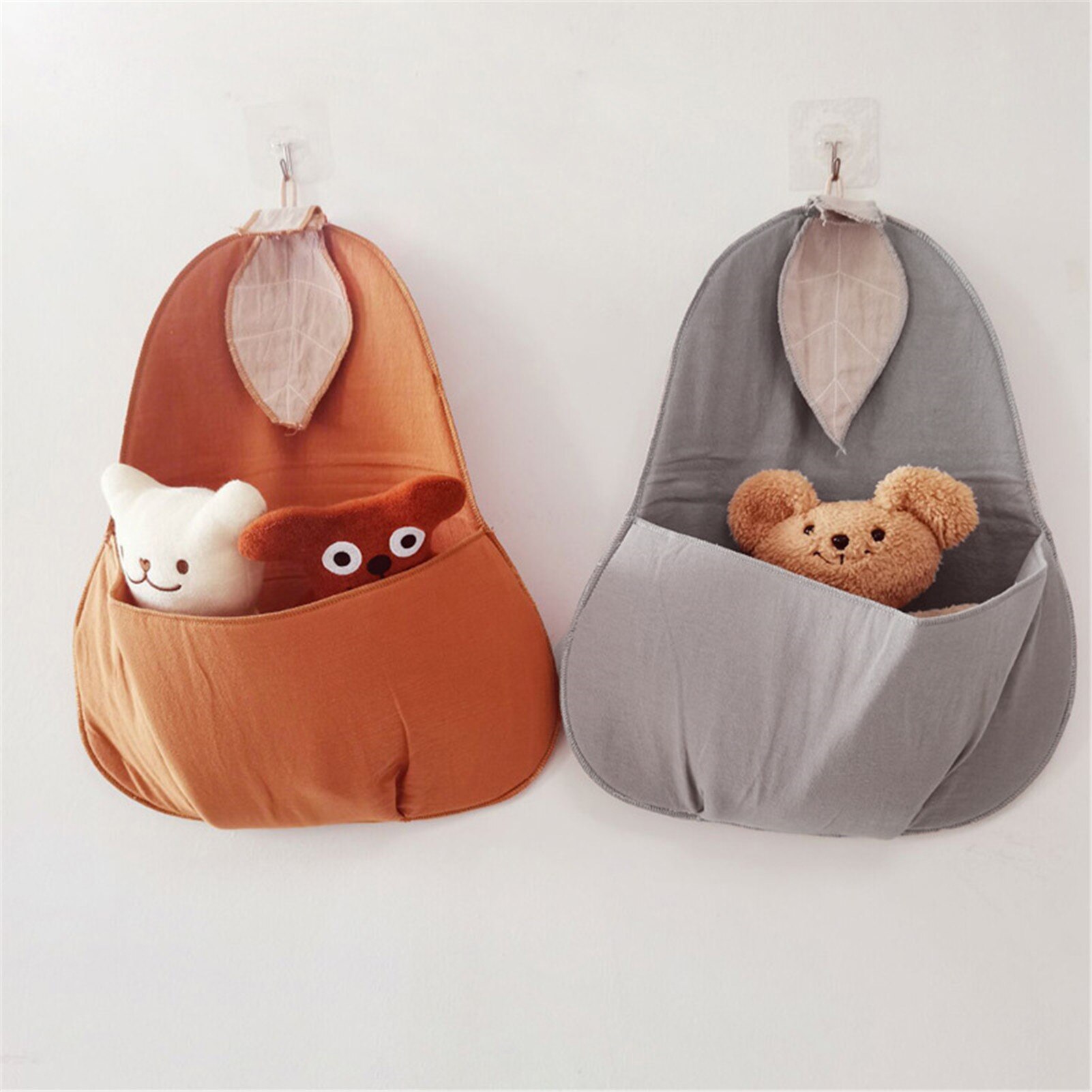 Nordic Style Pear Shape Storage Bag Fruit Organizer Wicker Organizer Cotton Bag Wall Decor Baby Room Nursery Decoration