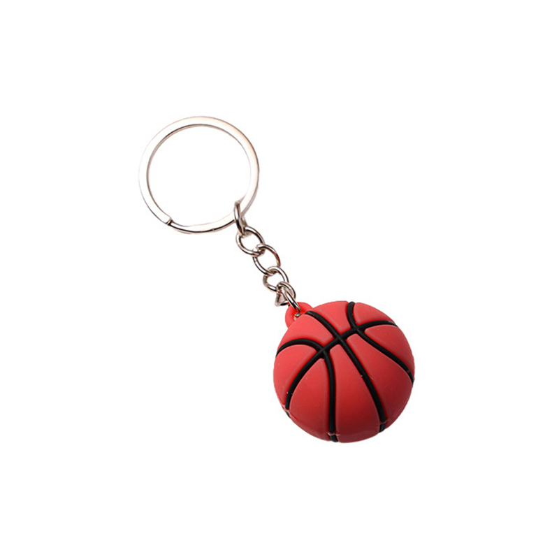 Simulatie Voetbal Basketbal Volleybal Tennis Rugby Sleutelhanger PVC Creatieve Mini Sleutelhanger Rugzak Hanger Auto Accessoires Cadeau