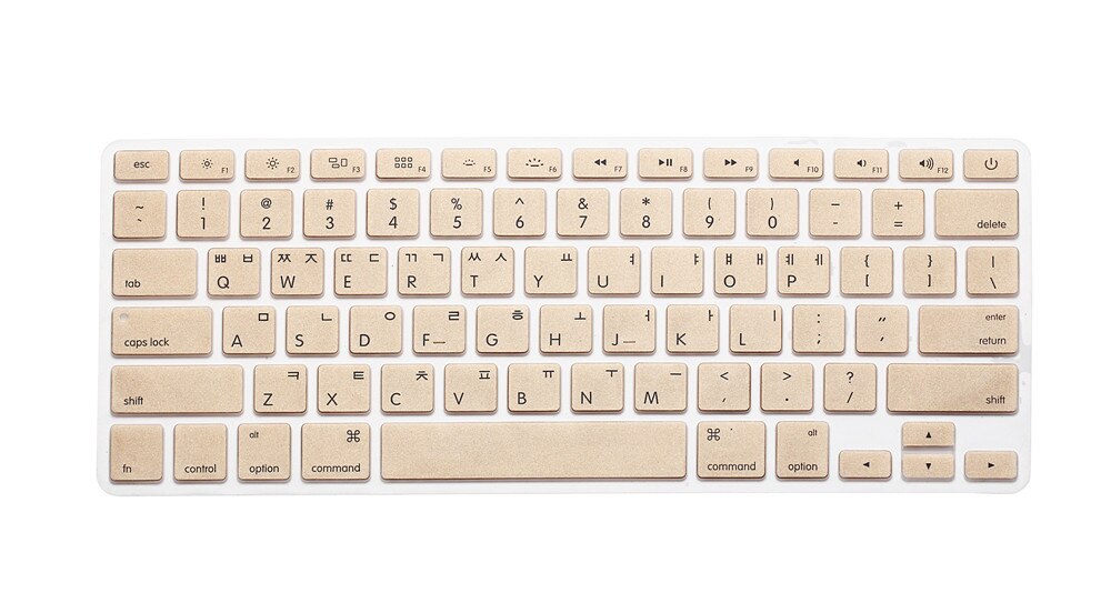 Koreański klawiatura pokrywa dla macbook Air 13 pro15 cal A1466 A1278 A1502 A1398 na laptopa Retina na klawiaturę kolor folia na klawiaturę: Złota