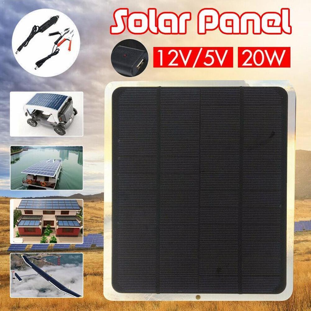 20W Solar Panel Flexible Mono Crystalline Silicon Outdoor Vehicle Automobile Battery Solar Panel G8Z0
