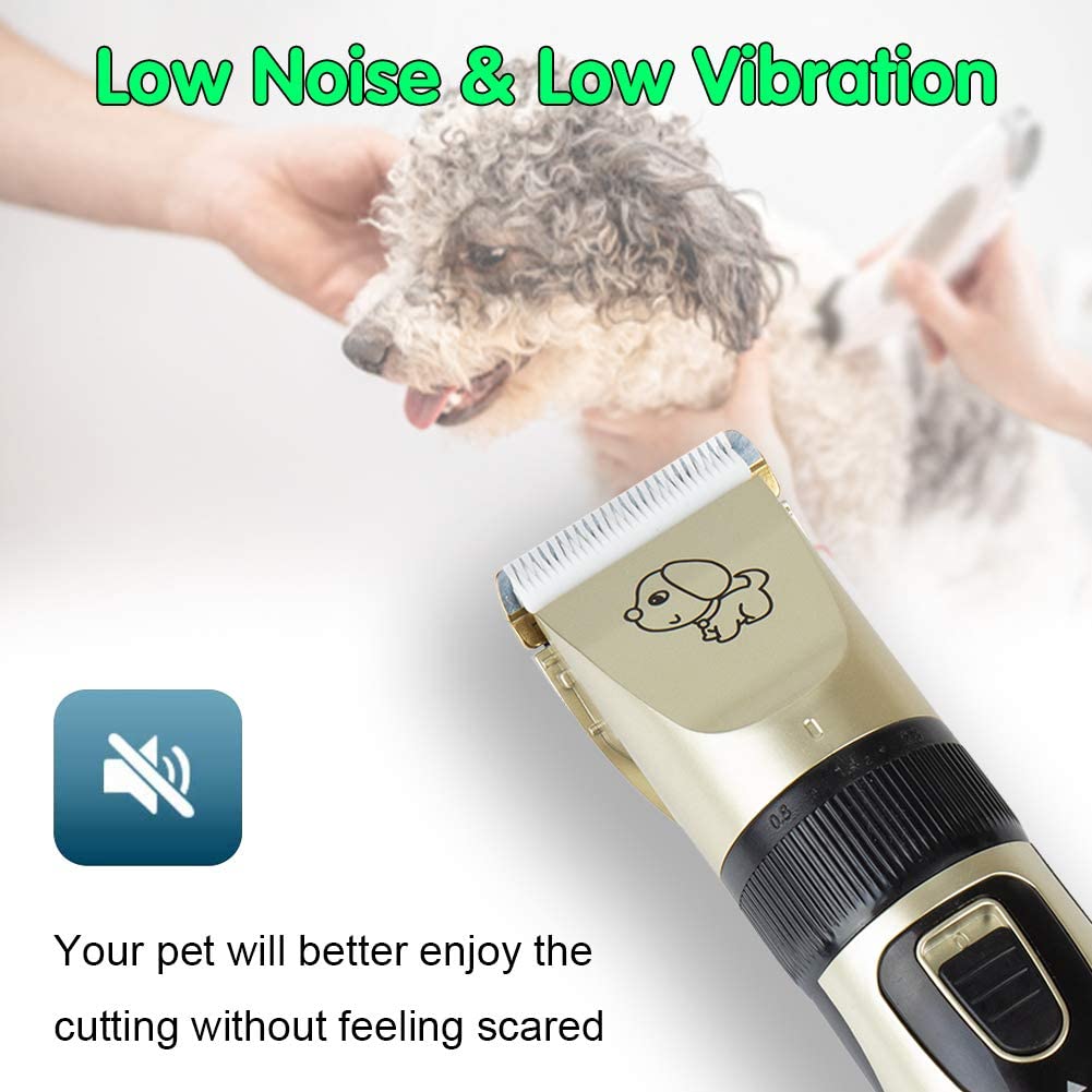 Dog Clippers Grooming Kit Electric Pet Clippers Low Noise Rechargeable Cordless Pet Hair Trimmer for Dogs Cats