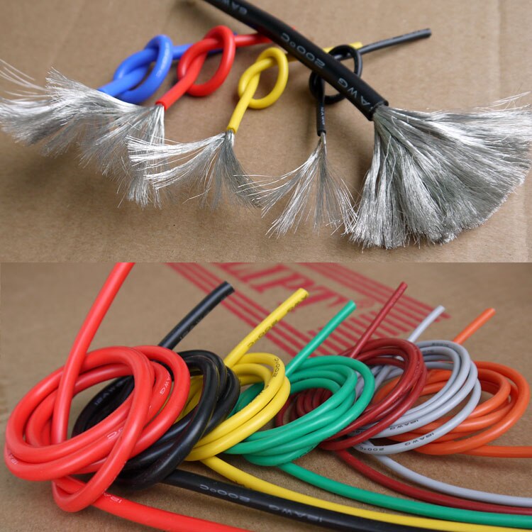 14awg fio de silicone 2mm quadrado isolado flexível cabo elétrico à prova de calor estanhado sílica gel de cobre macio diy núcleo linha de teste