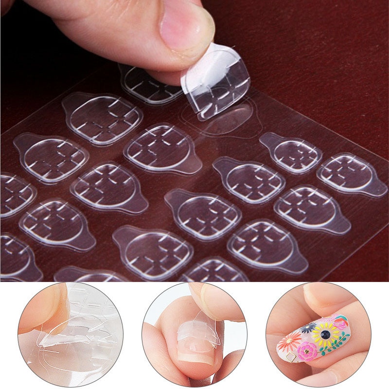1 Vel Dubbelzijdig Transparante Nail Tips Waterdichte Zelfklevende Tapes Stickers DIY Valse Art Extension Lijm Tool