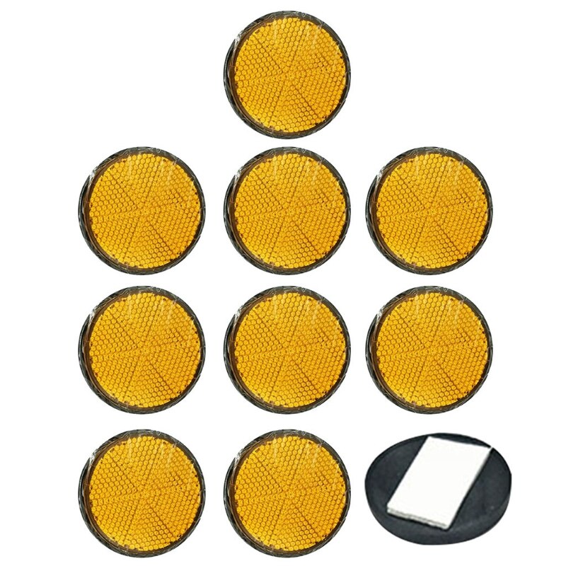 10 Pack Zelfklevende Stick-On/Schroef Reflectoren Veiligheid, Veiligheid Reflecterende Post Reflectoren, voor Caravan/Trailer/Boot/Motorfiets: Stick-on