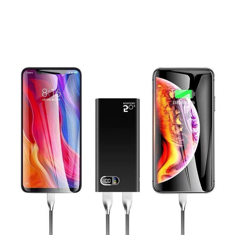 Power Bank 50000mA Large Capacity 2USB Digital Display Outdoor Travel Emergency Ultra-thin Mobile Power Portable Charg