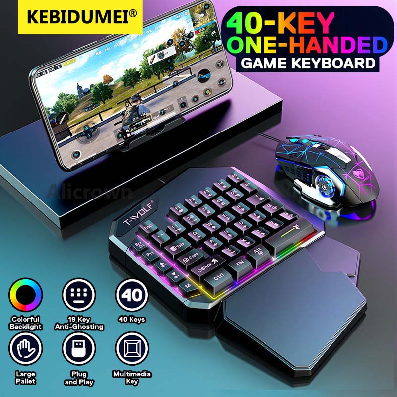 Mobile Controller Gaming Tastatur Maus Konverter 35 Tasten Kabelgebundene Tastatur und Maus Gamer Mäuse für Laptop Desktop PC Smartphone