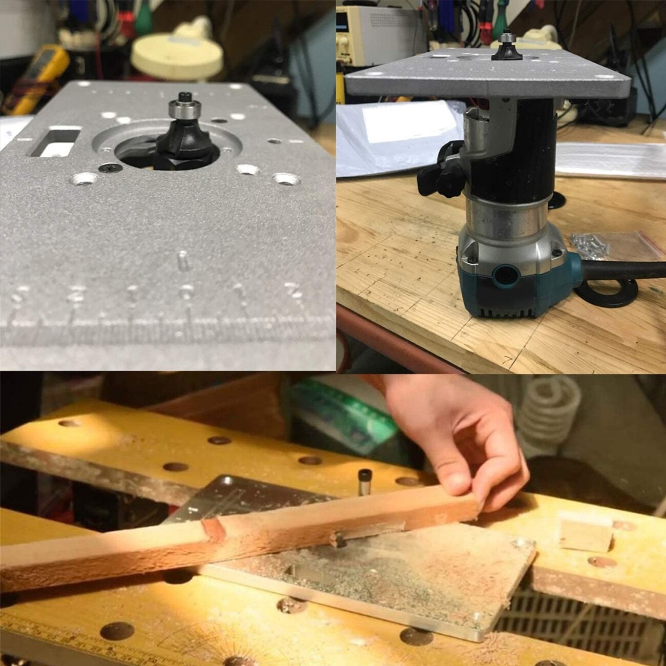 1 Set Multifunctional Aluminium Router Table Insert Plate Woodworking Benches Wood Router Trimmer Models Engraving Machine Tools