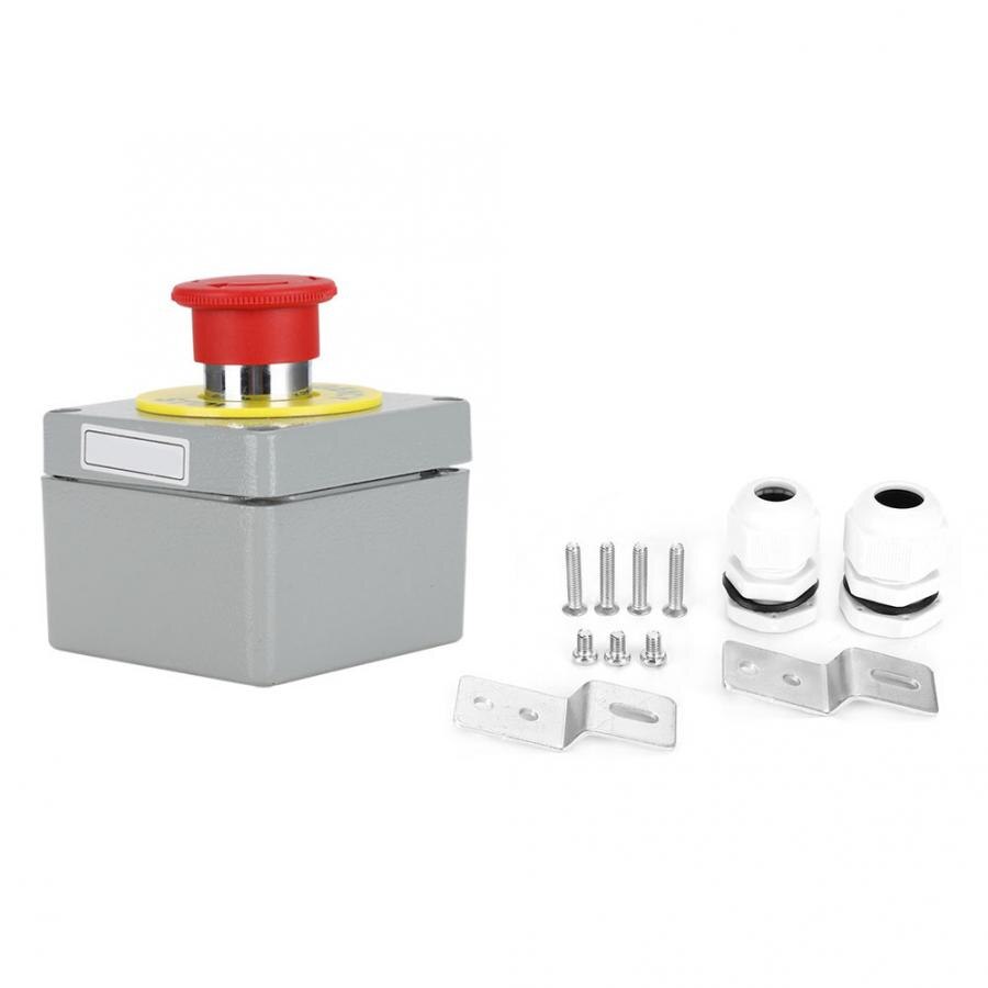 Electrical Socket Bottom Box Switch Box 1 Button Emergency Stop Control Operation Box IP66 Dustproof Waterproof 80x75x60