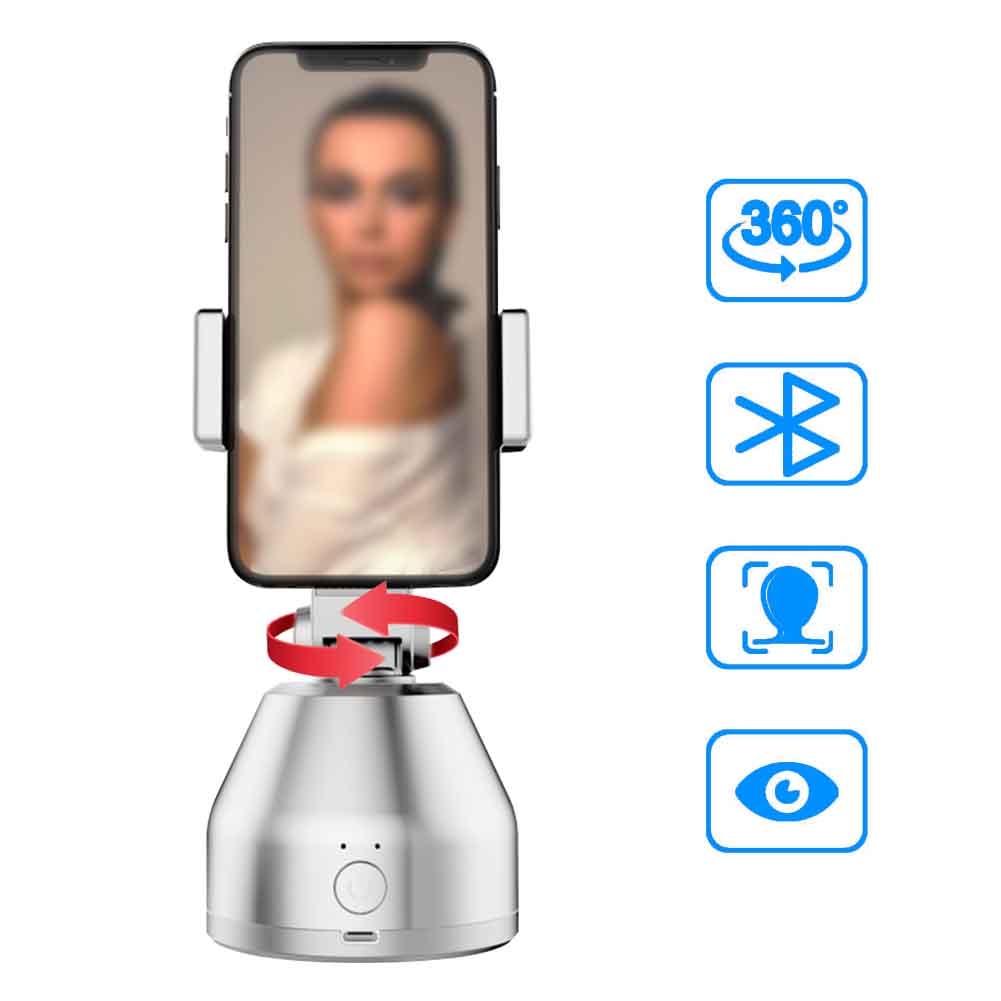 Handsfree Voor Smartphones Desktop 360 Graden Rotatie Thuis Gimbal Stabilisator Auto Gezicht Tracking Universele Selfie Stick Mount