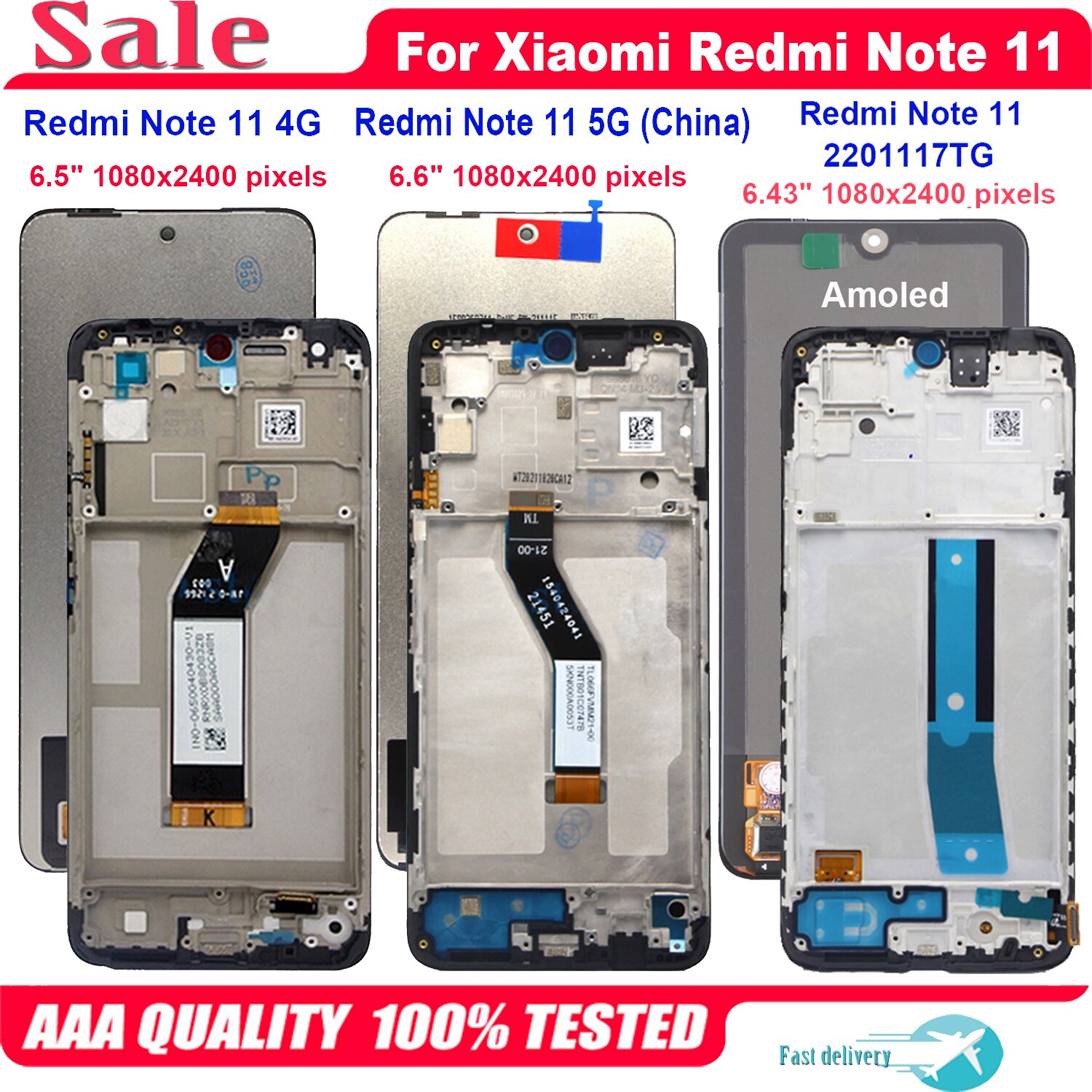 Original For Xiaomi Redmi Note 11 4G 5G LCD Display Touch Screen Replacement Digitizer For Redmi Note11 2201117TG 21091116AC LCD