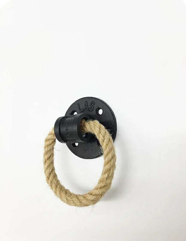 Boutons de tiroir Vintage en corde de chanvre, anneau de 1.26 pouces, noir Bronze, poignée de placard, quincaillerie de meubles, anneau de traction: Black
