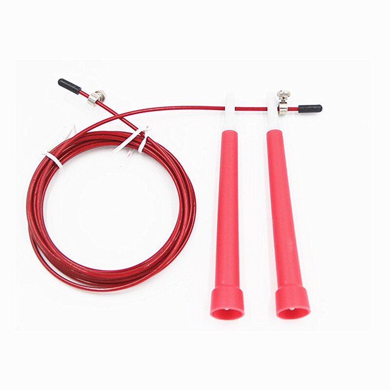 1Pc 3M Springtouwen Kabel Staal Verstelbare Snelle Speed Abs Handvat Springtouwen Training Sport Oefeningen Apparatuur Skipping touw: 1PC Red