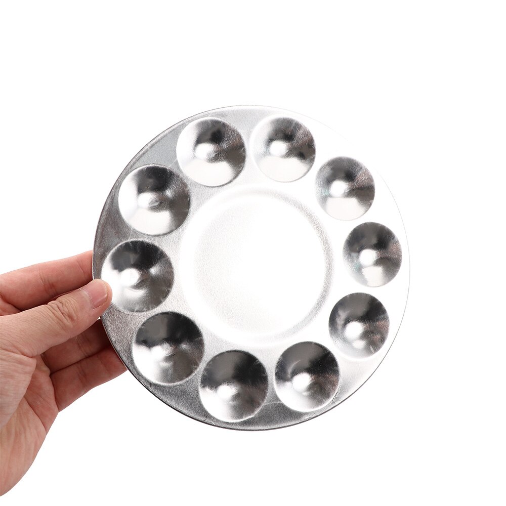 Artist Round Paint Palette Tray Metal Artist Watercolours Paint Mixing Palette Tray