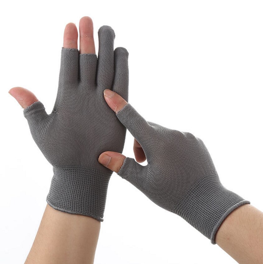 Atmungsaktive Anti-Schleudern Gel Touchscreen Handschuhe Sommer Dünne Reiten/Fahren/Bergsteiger Handgelenk Handschuhe Männer Frauen Sport lauf: drei Finger grau