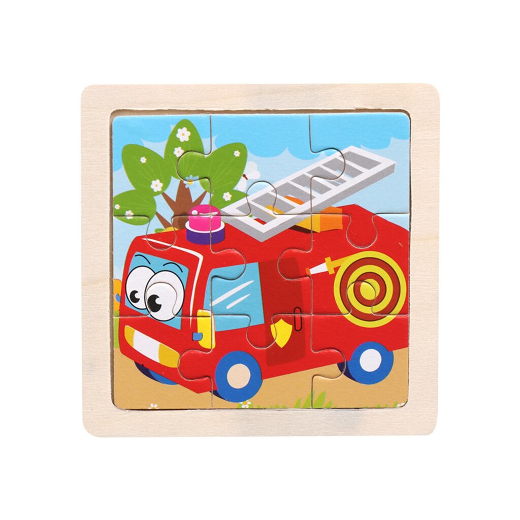 Intelligence Kids Toy Wooden Puzzle box for Children Baby Jigsaw Cartoon Animal/Traffic Puzzles Education And Learning Toys: P