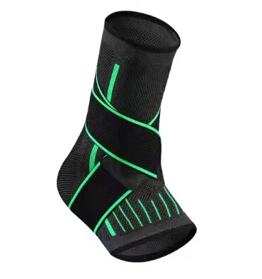 Verstellbare Kompressions-Knöchelstütze für Männer und Frauen, Laufen, Wandern, Basketball, Knöchelbandage, Sportschutz: L / Grün