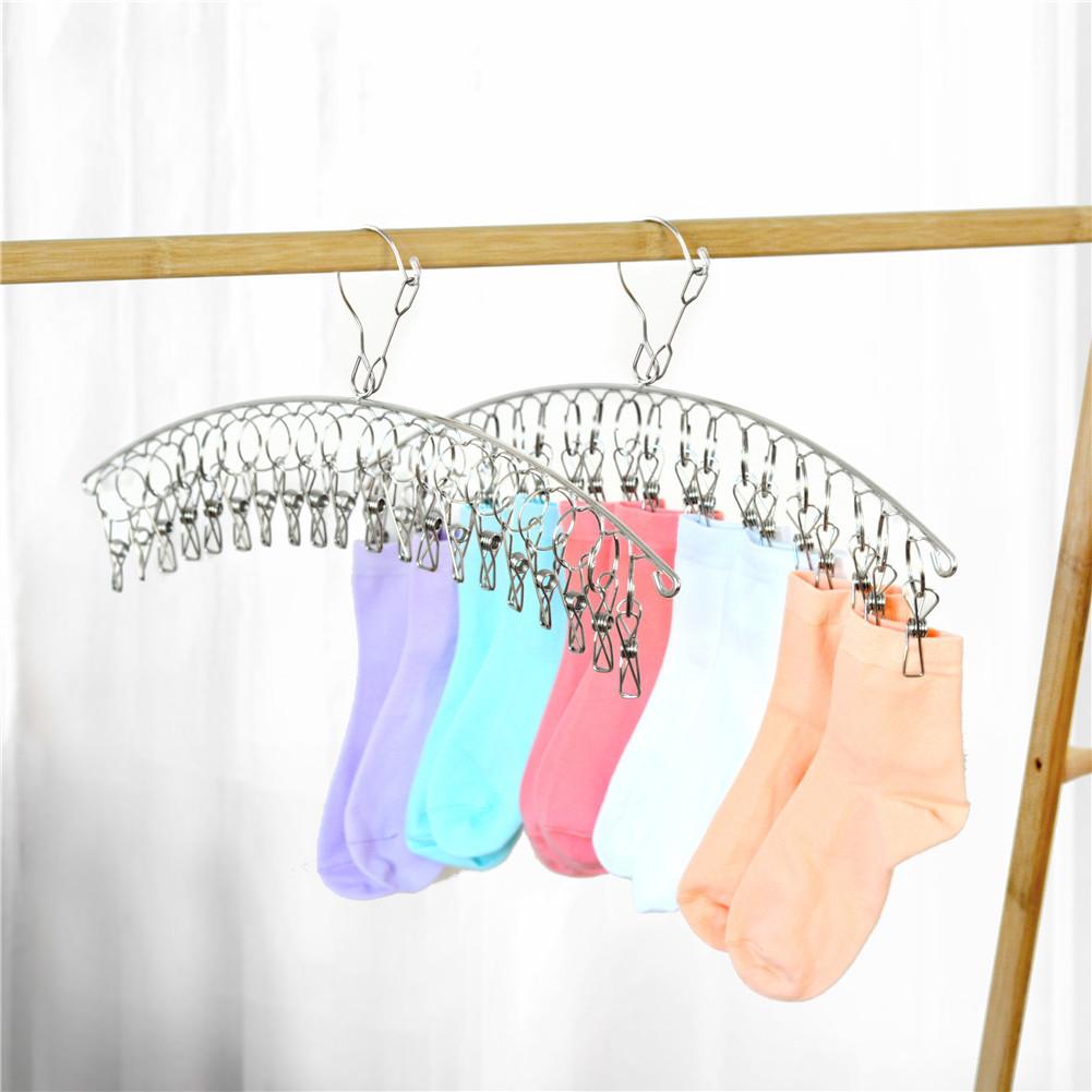 8/10/20 Pegs Stainless Metal Laundry Socks Washing Clothes Hooks Airer Outdoor Home Bath Dryer Rack Hanger