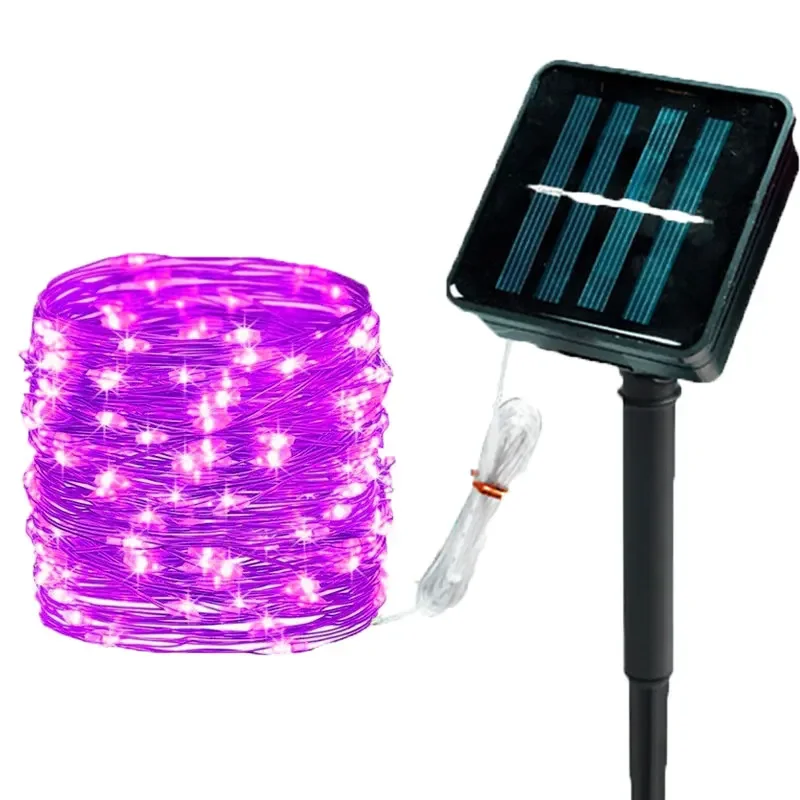 8-mode LED Solar Copper Wire Light String Outdoor Waterproof Wedding Fairy Tale Light, Garden Light, Used for Outdoor Garden: WHITE / 0-5W
