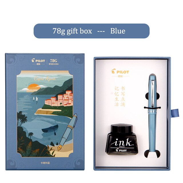 PILOT 78G fountain pen pink light gray fountain pen Italian style fountain pen EF/F/M nib fountain pen set limited edit: blue / EF