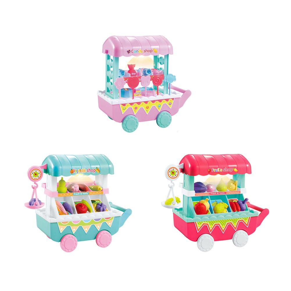 Mini carrito de golosinas para niños, resistente al medio ambiente ABS 19 juegos de bricolaje con música ligera