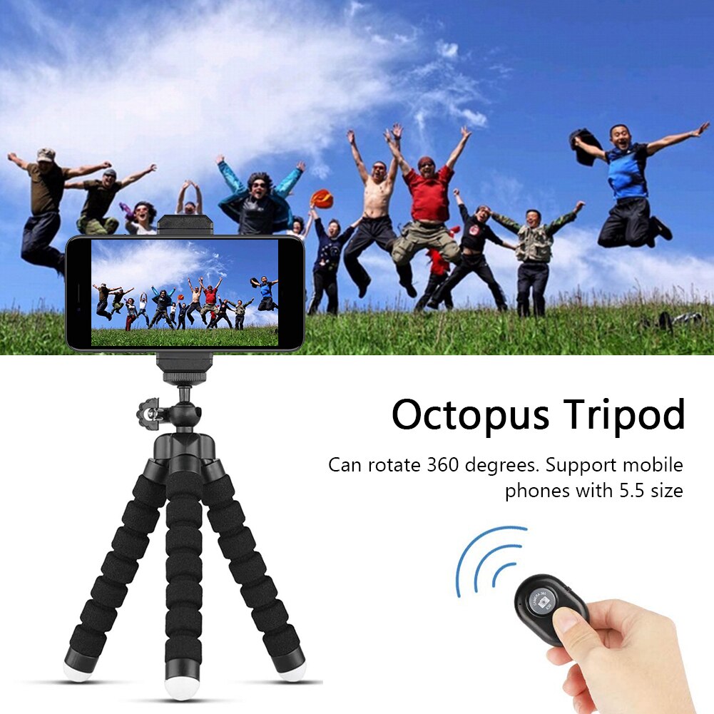 Mini Spons Octopus Statief Flexibele Draagbare Outdoor Mobiele Telefoon Kit Bluetooth Sluiter Accessoires Voor Mobiele Telefoon