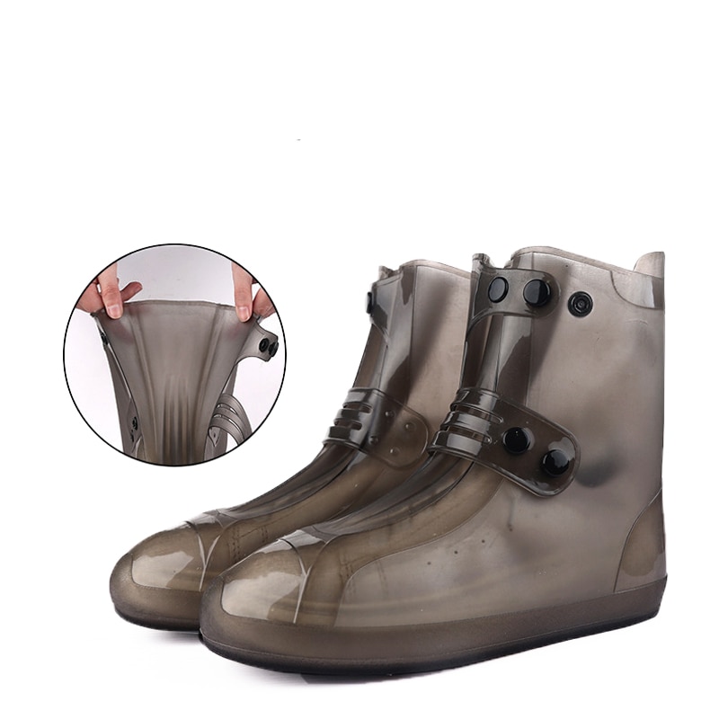 Vandtæt regnstøvl skoovertræk genanvendelige overtrækssko skridsikre galosjer elastiske pvc justerbare udendørs rejser genanvendelige lave støvler