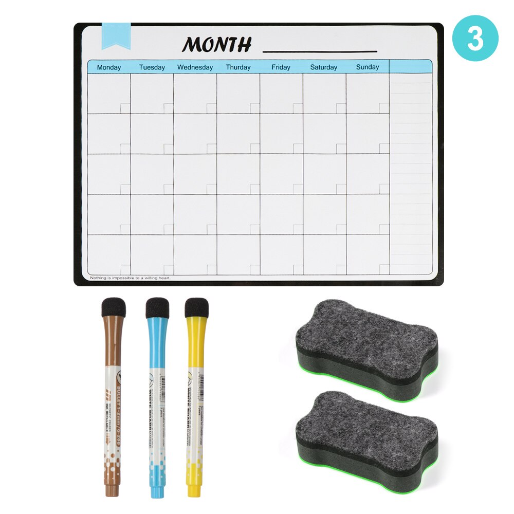 Magnetic Monthly Weekly Planner Calendar Table Dry Erase Calendar Whiteboard Schedules Fridge Sticker Daily Agenda Message Board: A-30x40cm   3