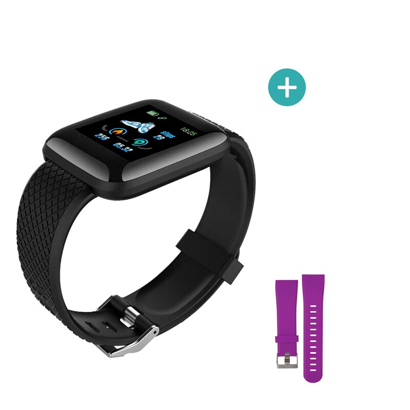 D13 Smart Watches 116 Plus Heart Rate Watch Smart Wristband Sports Watches Smart Band Waterproof Smartwatch Android Waterproof: black purple